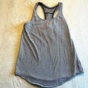 Lululemon Black and white stripes tank